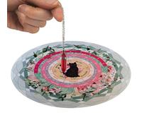 Tapis de divination pendulaire - Tapis de souris rond noir astrologique, carte de changement spirituel portable de 8,5 pouces - Tableau noir pour lecture d'énergie et prédiction Oracle, tapis rond