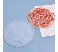Tapis De Divination Tarot,Moule En Silicone,Fleur De Vie,Dessous De Verre En Résine Époxy Pour Artisanat,Dessous De Verre,Porte-Bougie