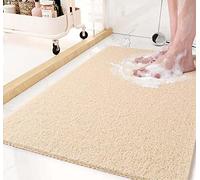 Tapis de douche 80 x 120 cm, grand tapis de bain en luffa en PVC anti-moisissure pour salle de bain et baignoire, antidérapant en luffa, séchage rapide