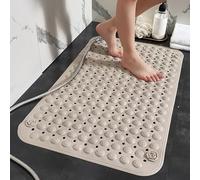 Tapis De Douche Antidérapant 50 X 80 Cm Avec Ventouses Puissantes, Pvc Anti-Moisissure Pour Les Pieds, Idéal Pour Baignoires, Cabines De Douche, Couleur Beige), Beige, 90 X 60 Cm (Rectangulaire)