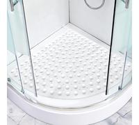 Tapis de douche antidérapant 70 x 70 cm : tapis de douche d'angle triangulaire antidérapant avec ventouses - Grande sécurité Tapis de douche pour personnes âgées