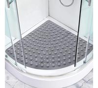 Tapis de douche antidérapant 70 x 70 cm : tapis de douche d'angle triangulaire antidérapant avec ventouses - Grande sécurité Tapis de douche pour personnes âgées