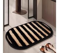 Tapis de douche antidérapant à séchage rapide absorbant avec brosse pour les pieds, idéal pour la salle de bain (marron, 40 x 60 cm)