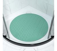 Tapis de Douche antidérapant avec Trous de Drainage, Tapis de Bain en PVC Souple à séchage Rapide avec ventouses, Facile à Laver pour Baignoire, Douche et Salle de Bain, Vert, 2 - Rond - Dia