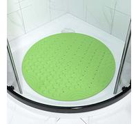 Tapis de Douche antidérapant avec Trous de Drainage, Tapis de Bain en PVC Souple à séchage Rapide avec ventouses, Facile à Laver pour Baignoire, Douche et Salle de Bain, Vert, 1 - Rond - Dia