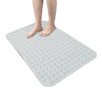 Tapis de douche antidérapant avec ventouses, 100 % PVC, plastique, qualité confortable, anti-moisissure, sécurité pour enfants et personnes âgées, 70 x 36 cm, blanc