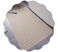 Tapis de douche antidérapant avec ventouses et trous de drainage en bois pour salle de bain
