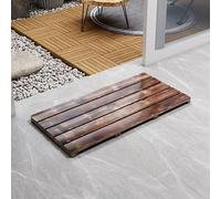 Tapis De Douche Antidérapant, Caillebotis en Bambou, pour Douche Intérieure, Spa, Maison Ou Extérieur, pour Douche Intérieure, Spa, Maison Ou Extérieur(Brown,80 * 40cm/31.5 * 15.7in)