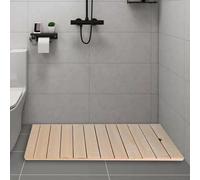 Tapis de douche antidérapant en bois massif 40 x 40 cm, plateforme de drainage pour baignoire, spa, niveau au sol, bac de douche, résistant à l'eau et durable, accessoire de bain