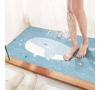 Tapis de douche antidérapant en luffa pour salle de bain - Tapis de bain rectangulaire - Anti-moisissure - En PVC - Séchage rapide - Doux - En luffa