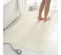 Tapis de douche antidérapant en PVC épais + massage double usage avec ventouse, grande surface antidérapante et anti-chute Tapis de douche gris super grande taille 80 x 120 cm