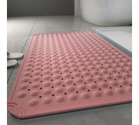 Tapis de douche antidérapant pour baignoire à ventouse Tapis de bain antidérapant pour la sécurité des personnes âgées Rose 80 x 120 cm Design doux à séchage rapide