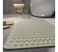 Tapis de douche antidérapant pour baignoire avec ventouse - Tapis de bain antidérapant pour personnes âgées - 80 x 80 cm - Marron - Sûr et confortable - Indispensable pour la salle de bain