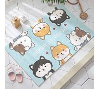 Tapis de Douche avec Trou d'évacuation, séchage Rapide, antidérapant, Facile à Nettoyer, Tapis de Bain, Coussin Anti-Fatigue pour Les Zones humides, pour Chien, 1 pièce, 40 x 60 cm (16 x 24