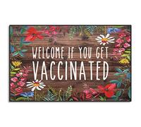 Tapis De Douche Bienvenue Si Vous Vous Faites Vacciner Paillasson Absorbant Paillasson Intérieur Doux Tapis De Bain pour Salon Cuisine Extérieur 40X60Cm