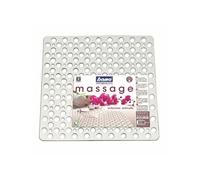 Tapis de douche carré en caoutchoux antidérapant - Blanc - 53 x 53 cm