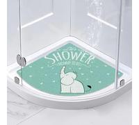 Tapis de douche d'angle antidérapant et anti-moisissure pour douche intérieure, tapis de bain en quart de cercle avec drain, tapis de bain lavable pour sol de salle de bain, personnes âgées, séchage