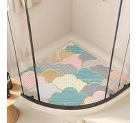 Tapis de douche d'angle antidérapant et anti-moisissure pour douche intérieure, tapis de bain en quart de cercle avec drain, tapis de bain lavable pour sol de salle de bain, personnes âgées, séchage