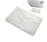 Tapis de Douche de la Terre diatomée - Taps Absorbant à l'eau, Tampon Sec Rapide | Couvre-Sol de Salle de Bain sans Glissement, Conception géométrique de Anti-Chute, Base de mèche d'humidité p