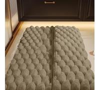 Tapis de douche doux en microfibre absorbant 30 mm d'épaisseur Marron | Tissu chenille à poils longs, pour une technologie instantanée, absorbe l'eau rapidement, 40 x 60 cm, lavabo