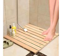 Tapis de Douche en Bois Écologique, Tapis de Bain Antidérapant Sans Assemblage, Conception À Coins Arrondis, Plusieurs Styles Disponibles(70x80cm/27.6x31.5in)