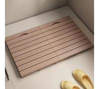 Tapis de Douche en Bois Massif Très Épais,Tapis de Sol de Douche Imperméable et Résistant À L'usure,Coins Arrondis,Personnalisation Antidérapante Disponible(70x100cm/27.6x39.4in)