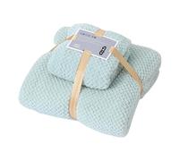 Tapis de douche en éponge polaire corail - Serviette de bain - Ensemble de belle-mère - Serviette pour enfants et adultes - Douce et absorbante - Disponible pour quatre saisons - Gris (vert, taille