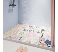 Tapis de douche en luffa pour intérieur et zone humide et extérieur - Tapis de douche avec drain, doux, anti-moisissure et antidérapant - Séchage rapide