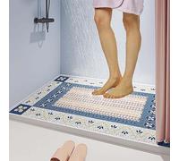 Tapis de douche en luffa pour intérieur et zone humide et extérieur - Tapis de douche avec drain, doux, anti-moisissure et antidérapant - Séchage rapide