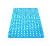 Tapis de douche extra long pour personnes âgées, bébés et enfants (bleu | Plus de 250 ventouses, forte adhérence, empêche les accidents, idéal pour les sols mouillés, montage facile