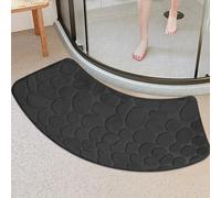 Tapis de Douche incurvé, antidérapant en Quart de Cercle, d'angle, en Forme d'éventail pour Cabine de Douche, Noir