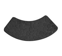Tapis de douche incurvé antidérapant, super absorbant, lavable en machine, tapis de salle de bain en forme d'éventail pour cabine de quart de cercle, noir incurvé