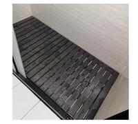 Tapis de douche intérieur/extérieur, tapis de sol en bois for salle bain, tapis bain rectangulaire en caillebotis, antidérapant, très résistant, imitation bois, hygiénique(B,W90xL95cm/W36xL37in)