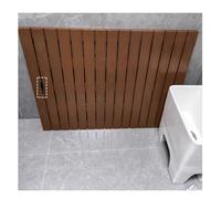 Tapis de douche intérieur/extérieur, tapis de sol en bois for salle bain, tapis bain rectangulaire en caillebotis, antidérapant, très résistant, imitation bois, hygiénique(A,W65xL85cm/W25xL33in)