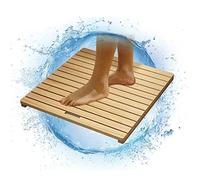 Tapis de douche personnalisable en bambou 70 x 90 cm - Respectueux de l'environnement - Planche de baignoire en bois - Décoration de salle de bain élégante - Antidérapant et résistant à l'eau