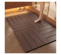Tapis de Douche pour Douche Intérieure Carrelage de Douche Emboîtable avec Surface Antidérapante Convient pour Garage, Jardin, Terrasse, Salle Bain(Brown,30x30x2cm-6pcs)