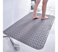 Tapis de Douche PVC Antidérapant, Anti-Moisissure et Antibactérien avec Ventouses et Trous de Drainage, Tapis Salle de Bain Sécurisé pour Personnes Âgées, Enfants et Femmes Enceintes (Gris, 80x80cm)