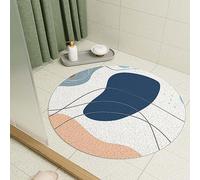 Tapis de douche rond en luffa de 50 cm pour salle de bain à l'intérieur de la douche, antidérapant et anti-moisissure en PVC avec drain, séchage rapide, tapis de douche pour zone humide