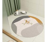 Tapis de douche rond en luffa de 50 cm pour salle de bain à l'intérieur de la douche, antidérapant et anti-moisissure en PVC avec drain, séchage rapide, tapis de douche pour zone humide