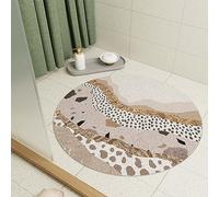 Tapis de douche rond en luffa de 60 cm pour salle de bain à l'intérieur de la douche, antidérapant et anti-moisissure en PVC avec drain, séchage rapide, tapis de douche pour zone humide