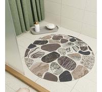 Tapis de douche rond en luffa de 90 cm pour salle de bain à l'intérieur de la douche, antidérapant et anti-moisissure en PVC avec drain, séchage rapide, tapis de douche pour zone humide