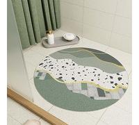 Tapis de douche rond en luffa de 90 cm pour salle de bain à l'intérieur de la douche, antidérapant et anti-moisissure en PVC avec drain, séchage rapide, tapis de douche pour zone humide
