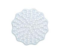 Tapis de douche rond en plastique antidérapant - Blanc - D 60 cm