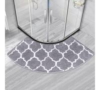 Tapis de douche semi-circulaire antidérapant en forme d'éventail Tapis de bain incurvé pour douche à l'italienne, séchage rapide, durable, facile à nettoyer