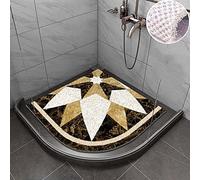 Tapis de Douche， Tapis de Baignoire for Zones Humides à l'intérieur la Douche, Massage des Pieds d'angle Salle Bain, antidérapant séchage Rapide Secteur/Rond(Shield Sector,75x75cm)