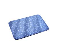 Tapis de douche, Tapis de bain incurvé en forme d'éventail antidérapant, absorbant, séchage rapide, multicolore(Dark Blue)