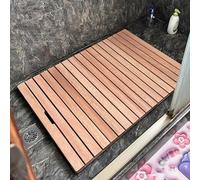 Tapis de Douche Tapis de Salle de Bain Antidérapant en Bois Massif Naturel Petit/Grand, Tapis de Douche de Sécurité pour Personnes Âgées, Tapis de Bain Portable avec Poignée(34x34in(86x86cm))