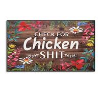 Tapis De Douche Vérifier La Présence De Fientes De Poulet Paillasson Intérieur Durable Paillassons De Porte Doux Paillasson pour Porte Extérieur Salon 40X60Cm