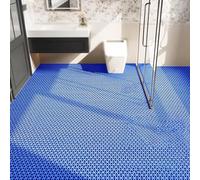 Tapis de drainage antidérapant en PVC pour salles de bains, cuisines, terrasses et piscines. 0,5 cm d'épaisseur, bleu, 90 x 200 cm, solution idéale pour les zones humides intérieures et extérieures