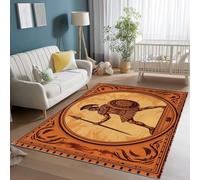 Tapis de Enfant 160 x 230 cm, Tribal Soldat Cadre imprimés Tapis Moquette de Chambre à Poils Ras, Brun Paillasson Intérieur - pour Salon Cuisine Chambre Décor